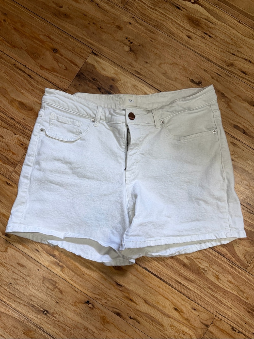 BKE White Denim High-Rise Women’s Shorts